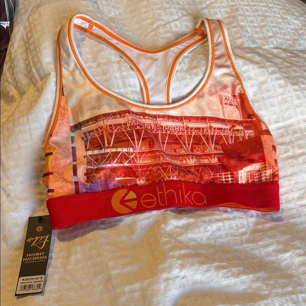 Ethika Red and Orange Graphic Sports Bra